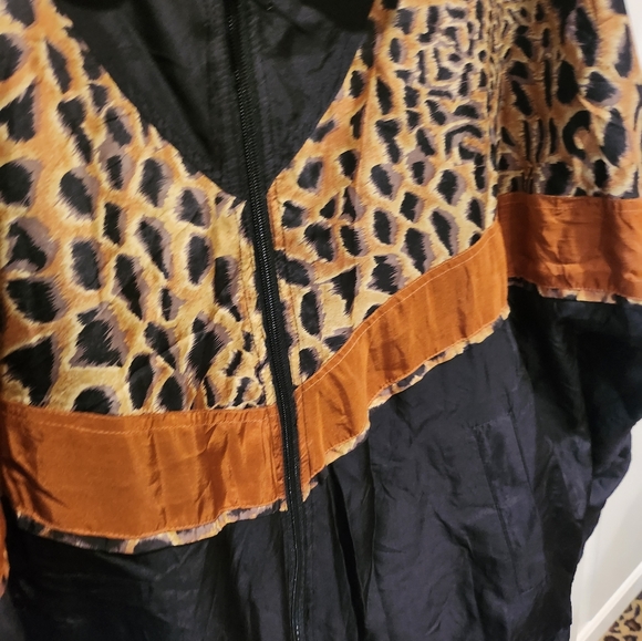 Vintagw Atlantic Beach 100% Silk Bomber-Style Jacket - Picture 2 of 3